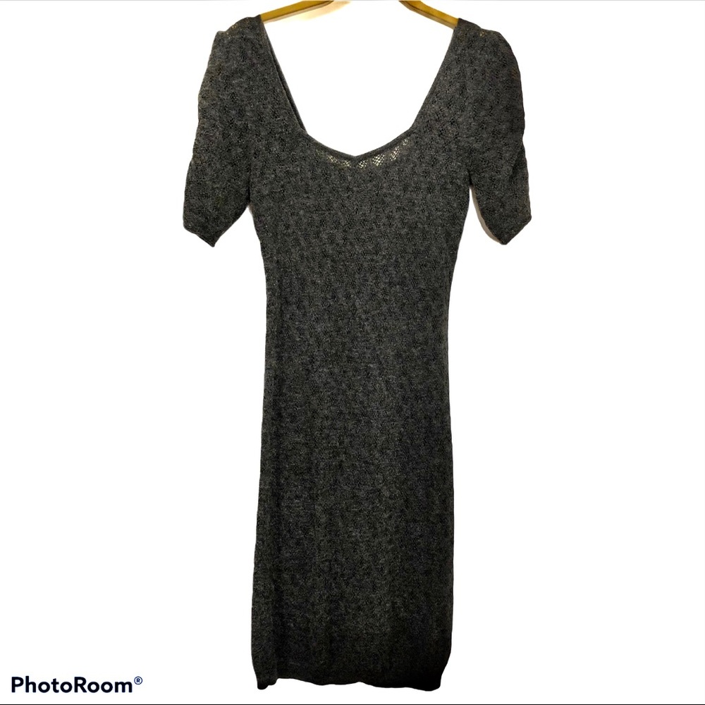 Free People dark gray short sleeve sweater dress